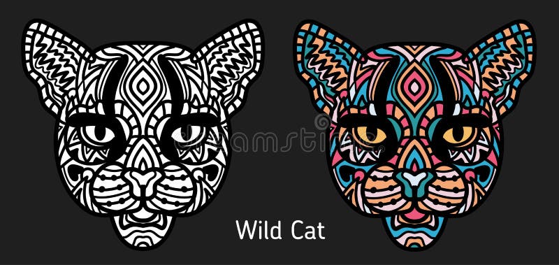 Download Wild Cat Face Doodle Coloring Book Page For Adult Colorful Doodle Illustration Vector Illustration Hand Drawn Artwork Stock Vector Illustration Of Line Contour 111896870