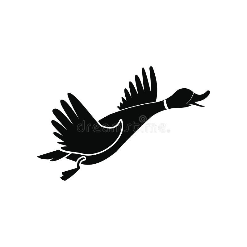 Wild duck black simple icon royalty free illustration