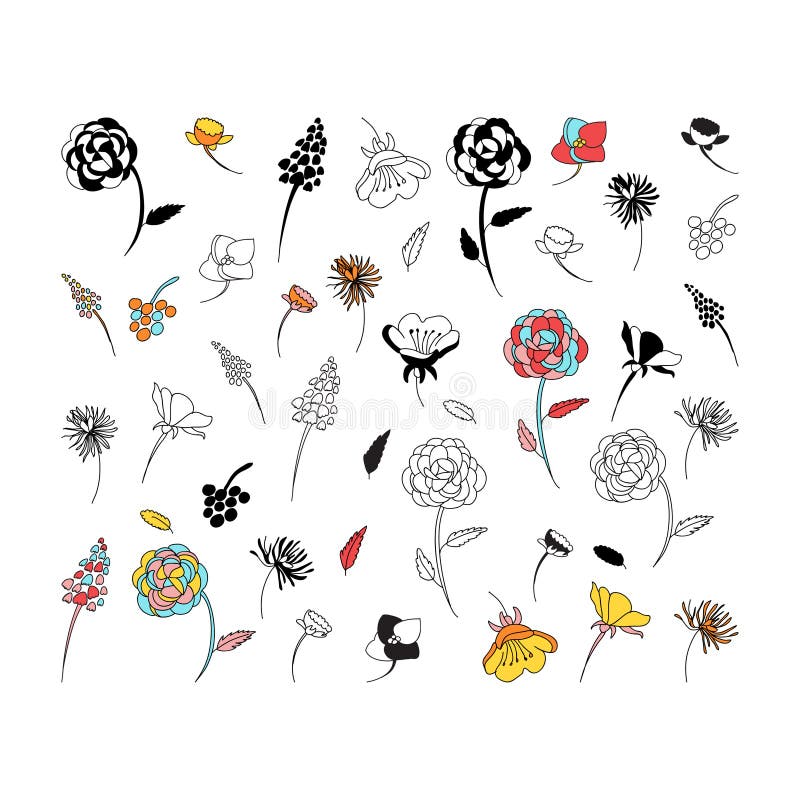 Wild flower icon doodle stock vector. Illustration of icons - 76933781