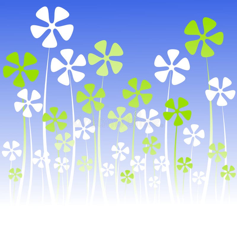 Wild Flowers Field Greeting Card royalty free illustration