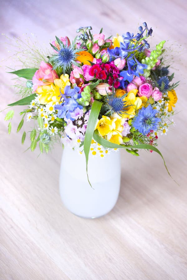 Wild flowers in a vase stock image. Image of bridal, vase 79428655