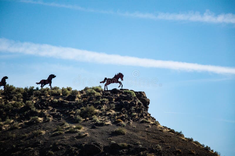 WIld Horse Monument, Vantage, Washington USA Stock Photo Image of