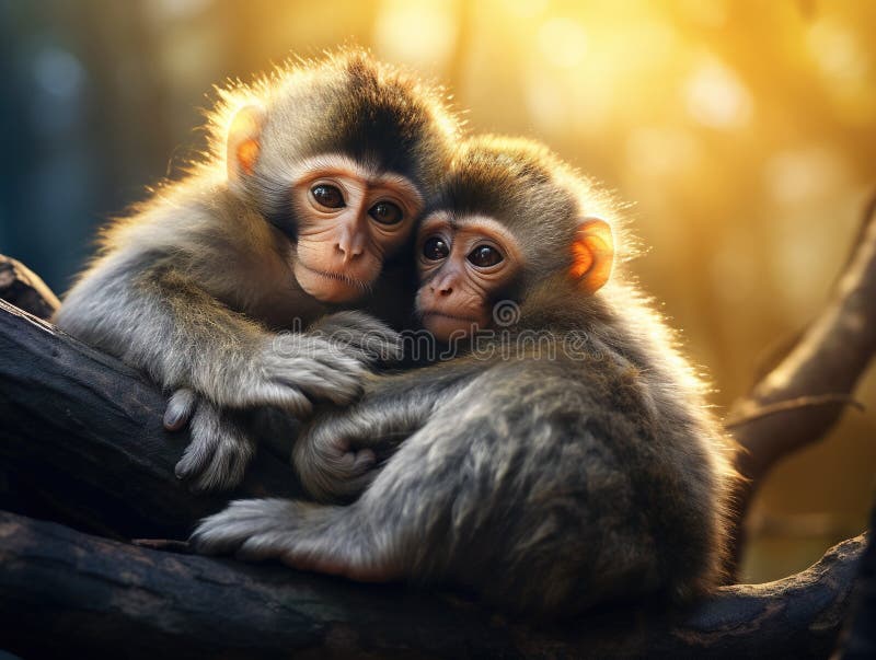 Illustration Wildlife Concept of Wild monkey royalty free illustration.