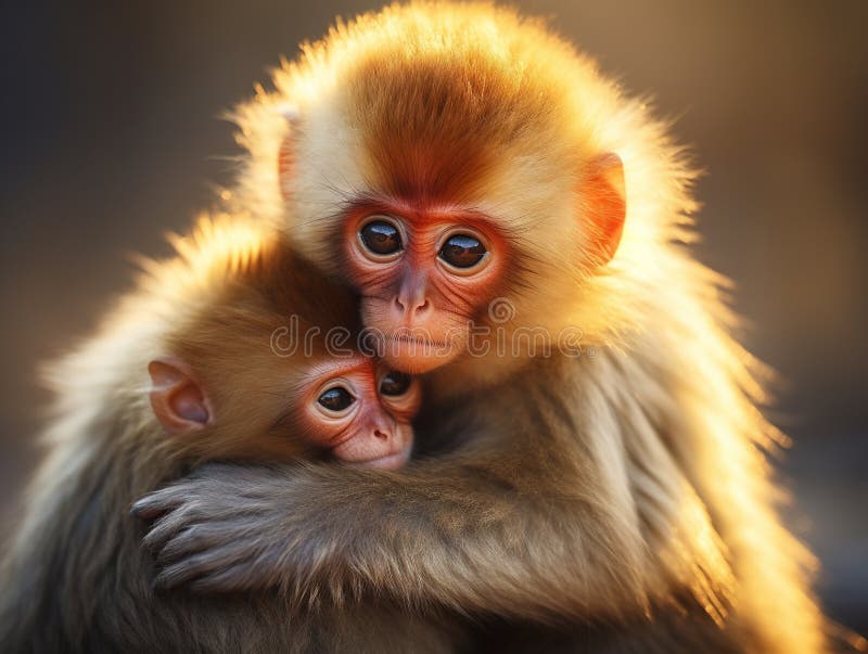 Illustration Wildlife Concept of Wild monkey stock illustration.