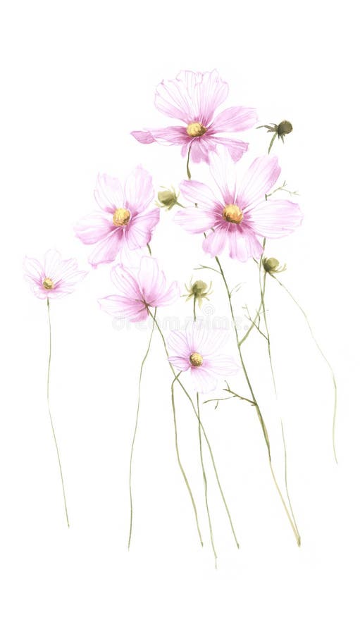 Transparent Wild Flower Carnation Watercolor Isolated on White Stock  Illustration - Illustration of black, technique: 49622891