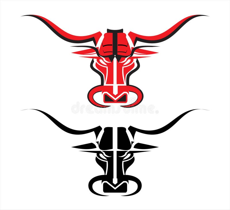 Wild red bull vector illustration