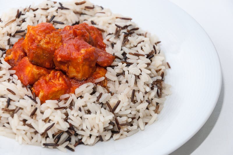 Wild Rice with Tuna and Tomato Sauce Stock Photo Image of fork, tuna