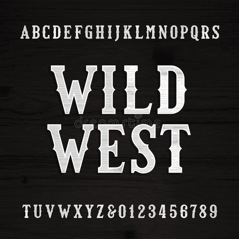 Wild West Font. Vintage Alphabet. Wood Texture Letters. Stock Vector ...