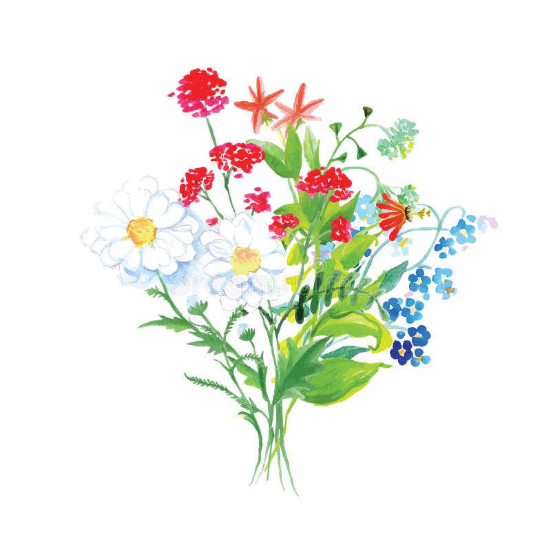 Download Wildflowers Bouquet Vector Design Set Stock Vector ...