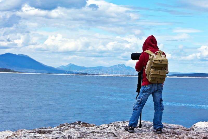 Wildlife photographer traveler stock photo Wildlife photographer traveler stock photo