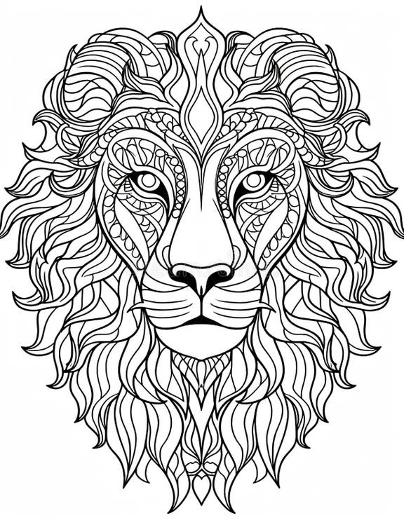 Lion Head Drawing Decorative Stock Photos - Free & Royalty-Free Stock ...