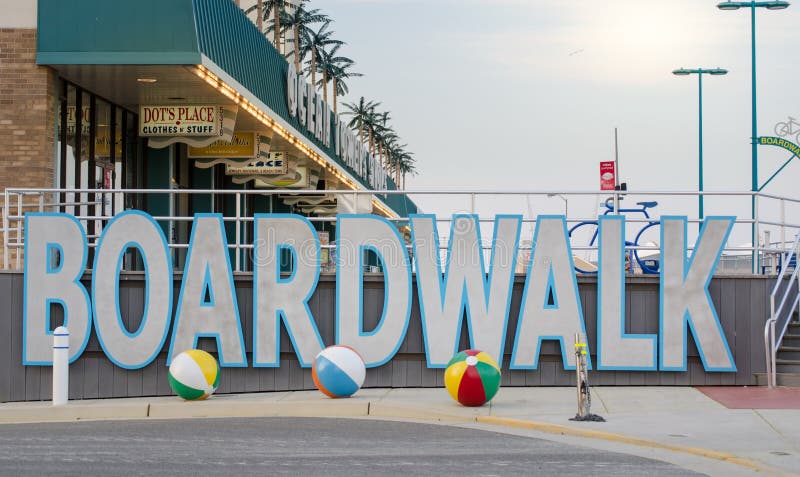 Wildwood, New Jersey, USA - May 26, 2016: View at the boardwalk, famous tourist spot