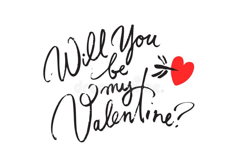 Valentines Card Text Will You Be My Valentine Stock Illustrations 132