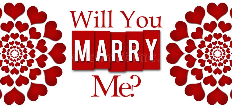 Will You Marry Me Red Hearts Circular