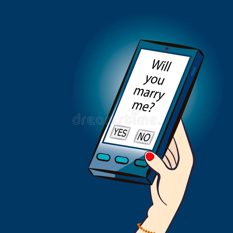 Will You Marry Me? SMS. Vector Illustration Stock Vector Illustration