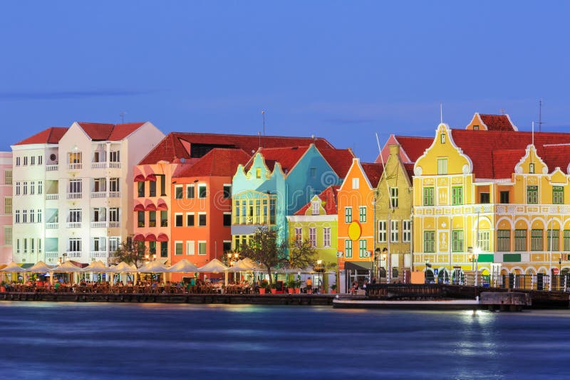 View of downtown Willemstad at twilight. Curacao, Netherlands Antilles. View of downtown Willemstad at twilight. Curacao, Netherlands Antilles