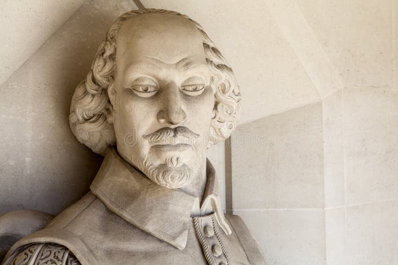 A sculpture of famous playwright William Shakespeare situated outside Guildhall Art Gallery in London. A sculpture of famous playwright William Shakespeare situated outside Guildhall Art Gallery in London.