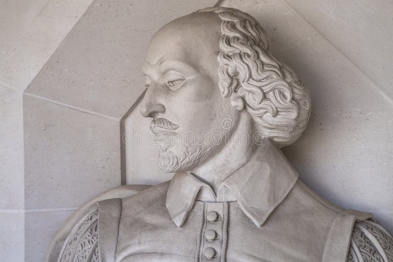 A sculpture of historic playwright William Shakespeare, located outside the Guildhall Art Gallery in London, UK. A sculpture of historic playwright William Shakespeare, located outside the Guildhall Art Gallery in London, UK.