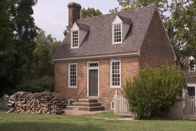 Williamsburg Colonial House Editorial Photo Image of fence, woodpile