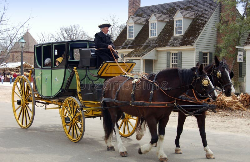 Williamsburg, VA: Coachman, Horses and Coach