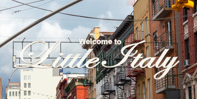 Willkommen nach wenig Italien unterzeichnen herein Lower Manhattan stockfoto Willkommen nach wenig Italien unterzeichnen herein Lower Manhattan stockfoto