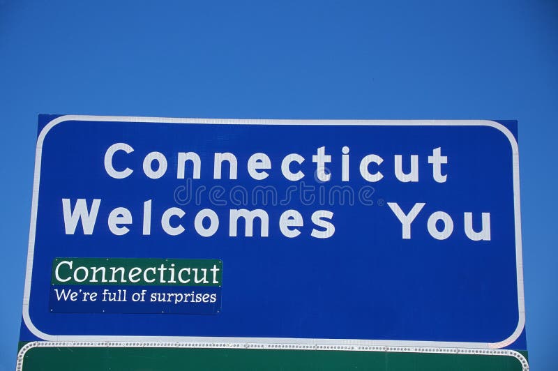 Willkommen zu Connecticut-Zeichen lizenzfreie stockbilder Willkommen zu Connecticut-Zeichen lizenzfreie stockbilder