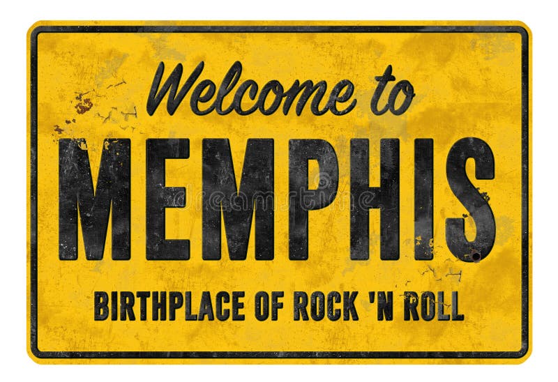 Willkommen zu Memphis Birthplace Rollenzeichen-der Weinlese des Rock-N