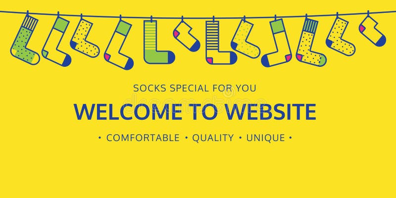 Willkommen zur Website für Sockenshop vektor abbildung Willkommen zur Website für Sockenshop vektor abbildung