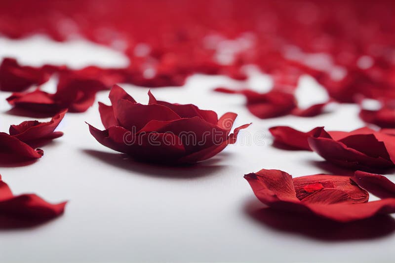 Wilted and Dry Red Rose Petals on White Background. Stock Illustration Illustration of