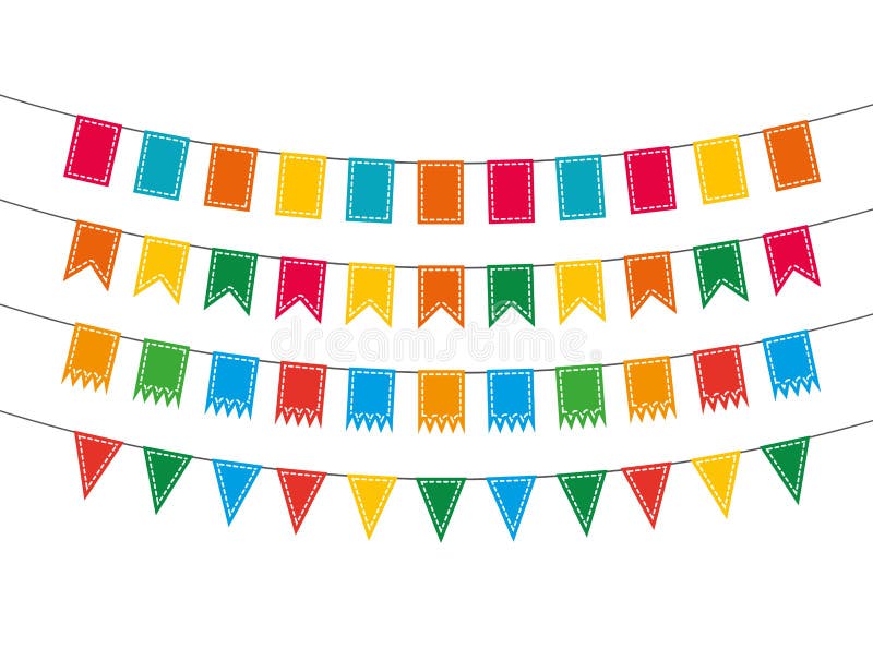 Wimpelbunting inzameling vector illustratie Wimpelbunting inzameling vector illustratie