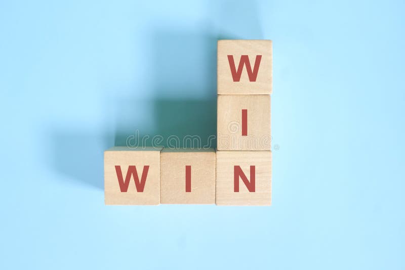 Win win or Win Win in Business Concept Wooden Blocks Crossword Puzzle Win win or Win Win in Business Concept Wooden Blocks Crossword Puzzle