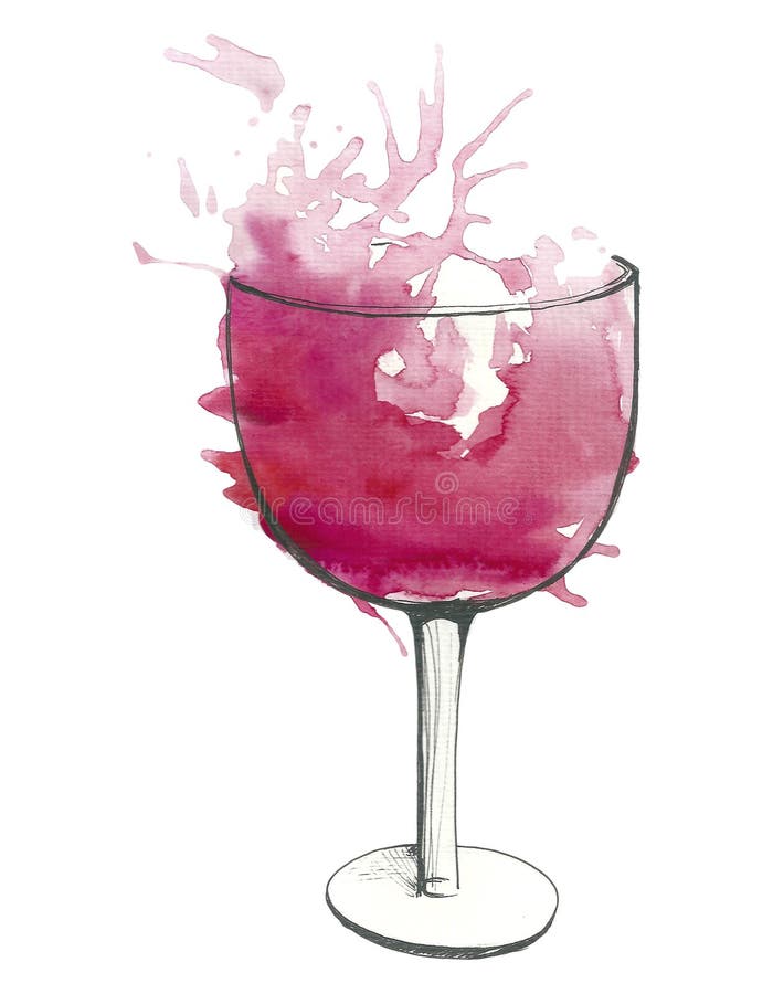 Wina szkło, wineglasses i sylwetka, Wino degustacji przyjęcie lub zaproszenie Artystyczny projekta tło z stai ilustracja wektor