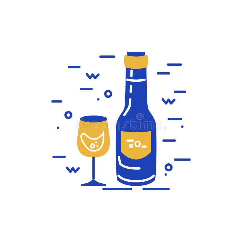 Wina szkła i butelki logo projekt royalty ilustracja Wina szkła i butelki logo projekt royalty ilustracja