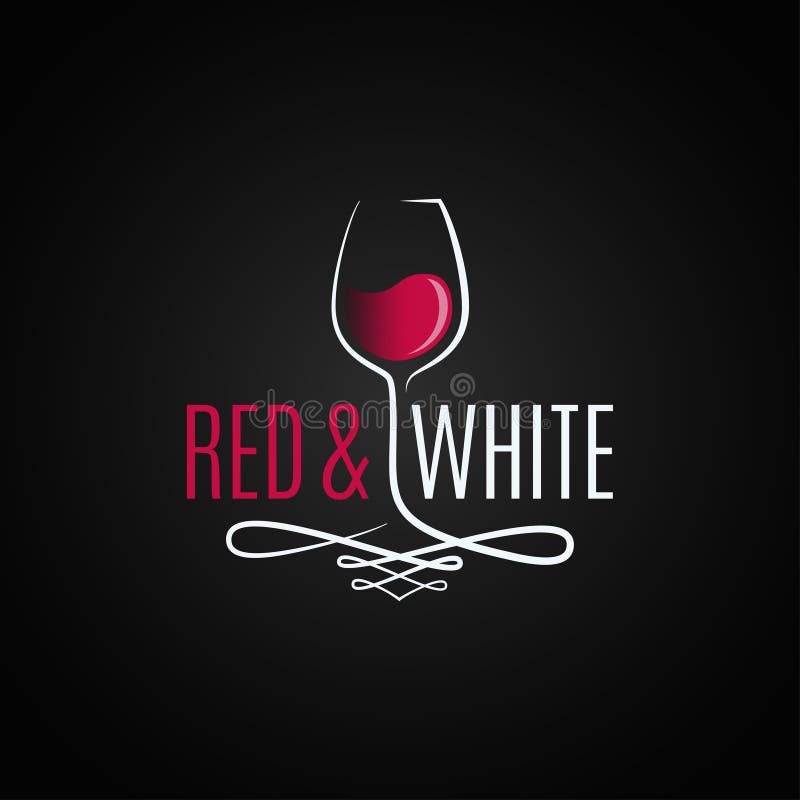 Wina szkła logo Czerwonego i białego wina rocznika projekta tło ilustracja wektor