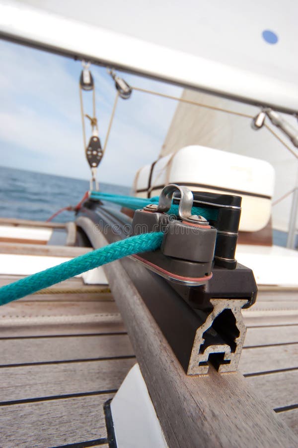 Winch with Rope on Sailing Boat Stock Photo Image of regatta, marine