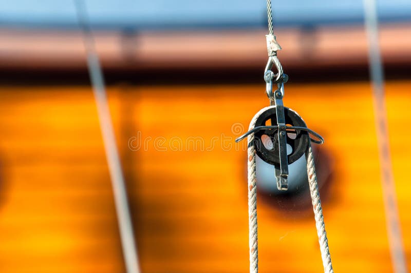 Winch with Rope on Sailing Boat Stock Image Image of blue, sport