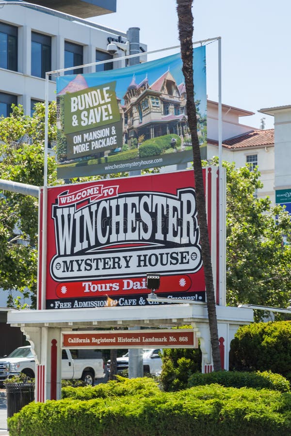 The Winchester Mystery House - the house number 525 on Winchester Boulevard in San Jose, California, USA, is now an extravagant tourist attraction. The Winchester Mystery House - the house number 525 on Winchester Boulevard in San Jose, California, USA, is now an extravagant tourist attraction.