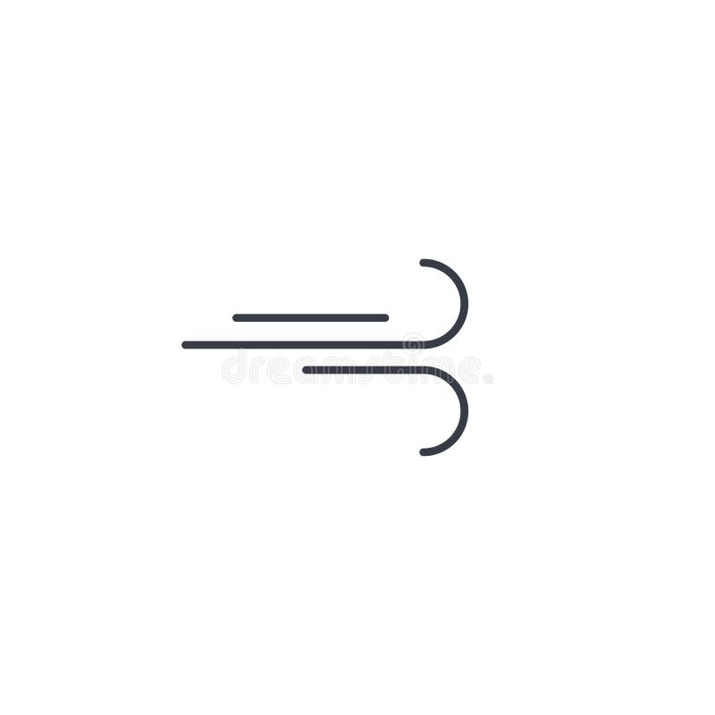 Wind curve, windy weather thin line icon. Linear vector symbol
