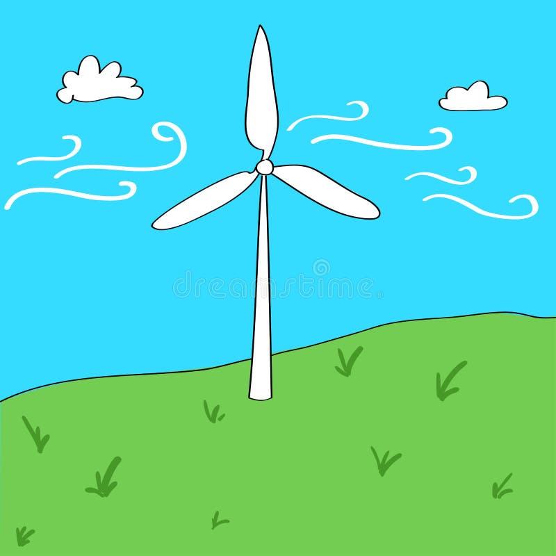 Wind Energy Concept Cartoon Illustration Stock Vector - Illustration of land, cartoon: 89682844 Wind Energy Concept Cartoon Illustration Stock Vector - Illustration of land, cartoon: 89682844