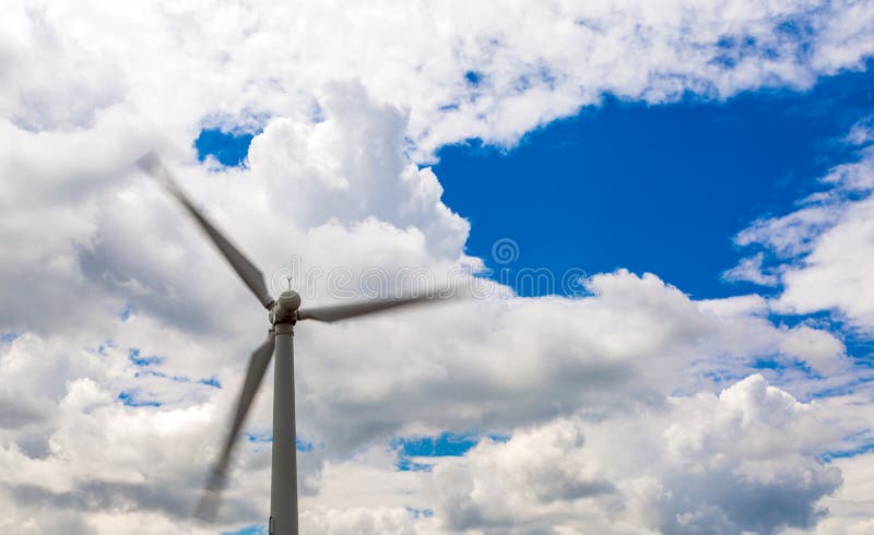 Single Rotating Wind Turbine Stock Photo Image of weather, electric
