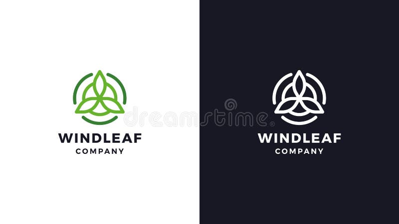 Wind energy Logotype template, positive and negative variant, corporate identity for brands, clean environment logo