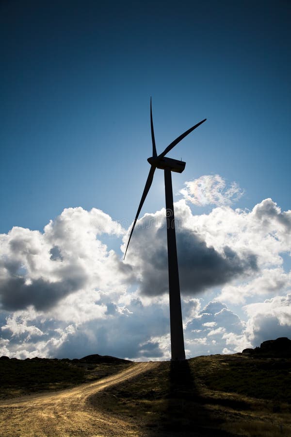 Wind energy turbine stock photo