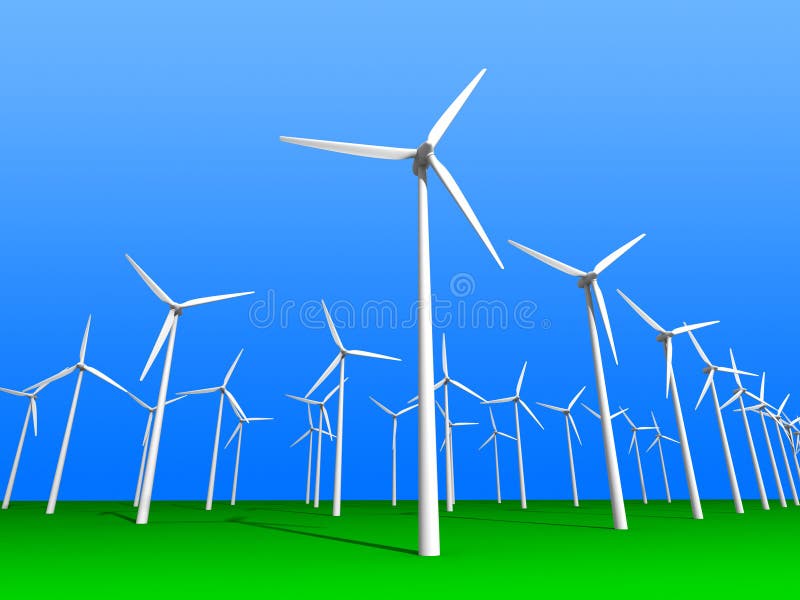 Wind farm stock illustration. Illustration of rotate - 11620071