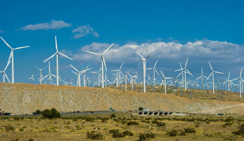 Southern California Wind Farm located at White Water Canyon between Los Angeles and Palm Springs