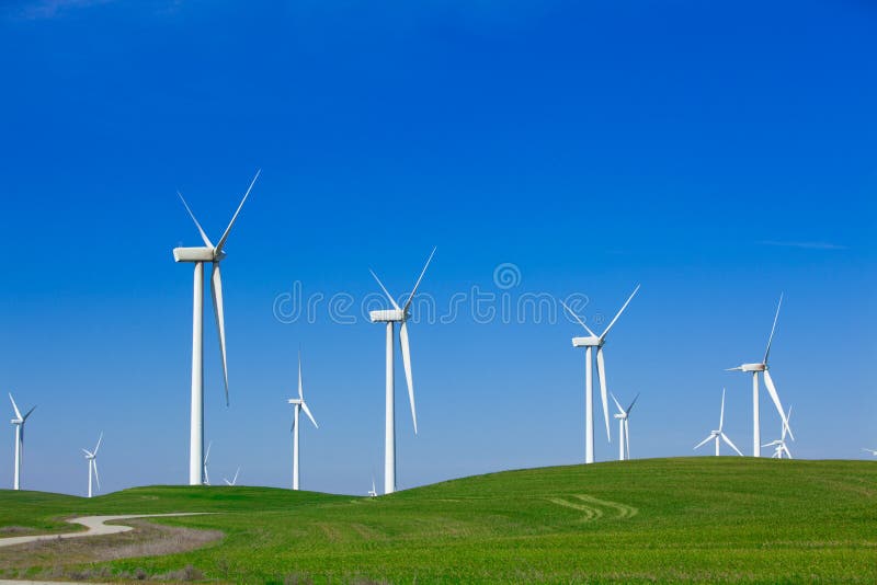 Wind Farm with blue sky