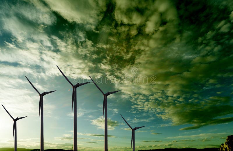 Renewable energies. Wind farm. Wind Turbines