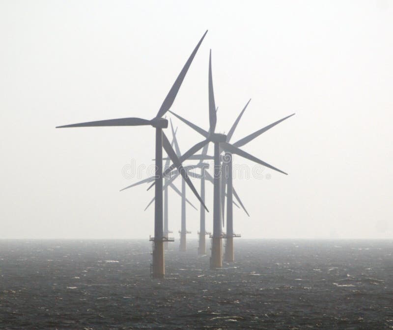 Wind för ecoenergiström arkivfoto
