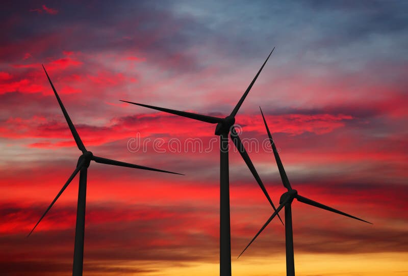 Wind Generator Turbines in Sky Stock Photo - Image of conservation, energy:  227648420