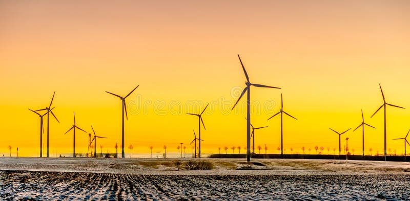 Many wind generators in sunset. Texas wind energy turbines stock images, royalty-free photos and pictures