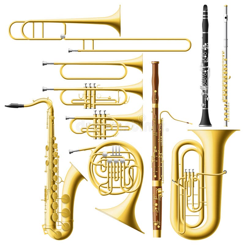 Wind Instruments stock illustration